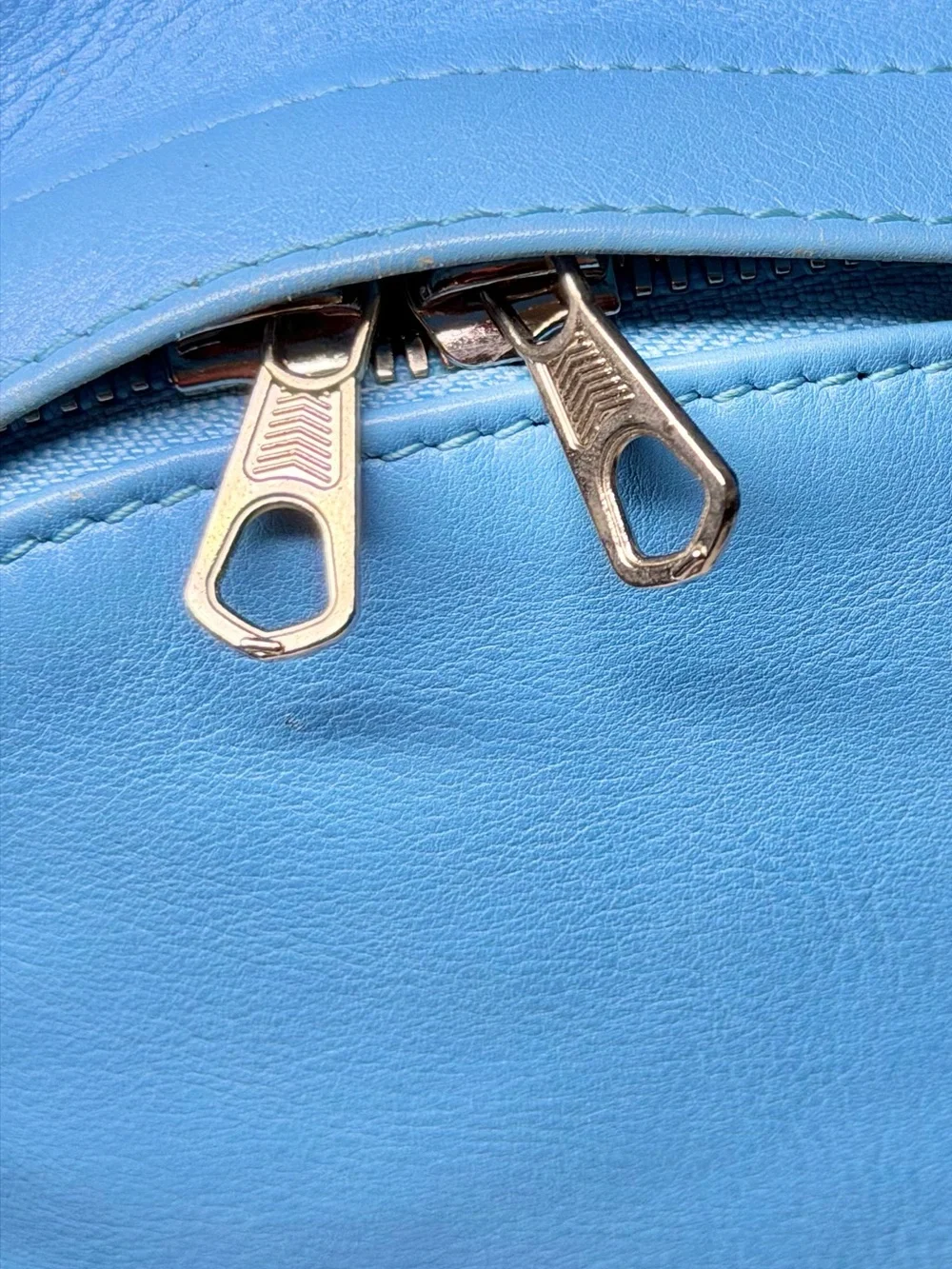 PRE LOVED Balenciaga B Logo XXS Blue Soft leather Backpack